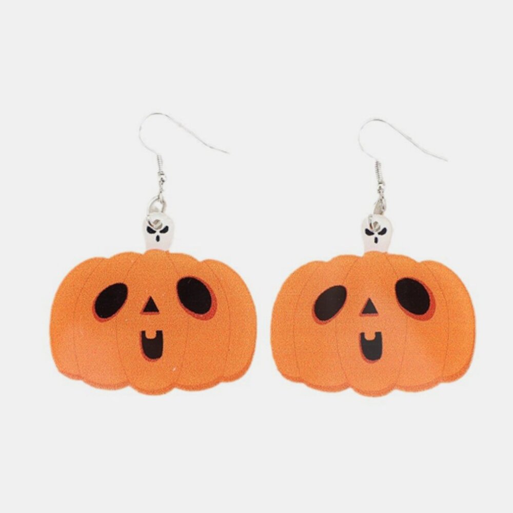 Acrylic Alloy Pumpkin Shape Earrings